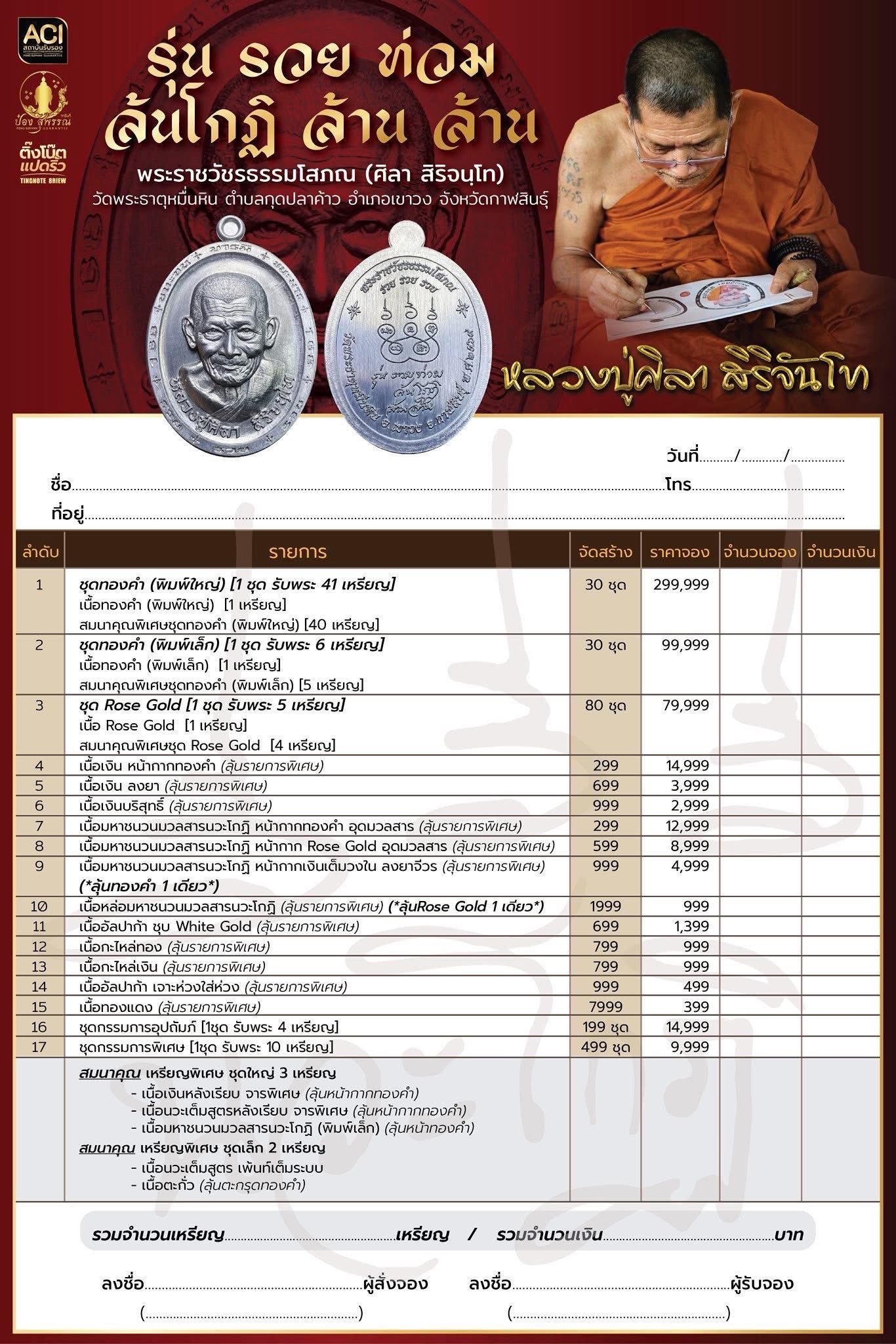 รวยท่วม ล้นโกฏิ ล้านล้าน หลวงปู่ศิลา สิริจนฺโท