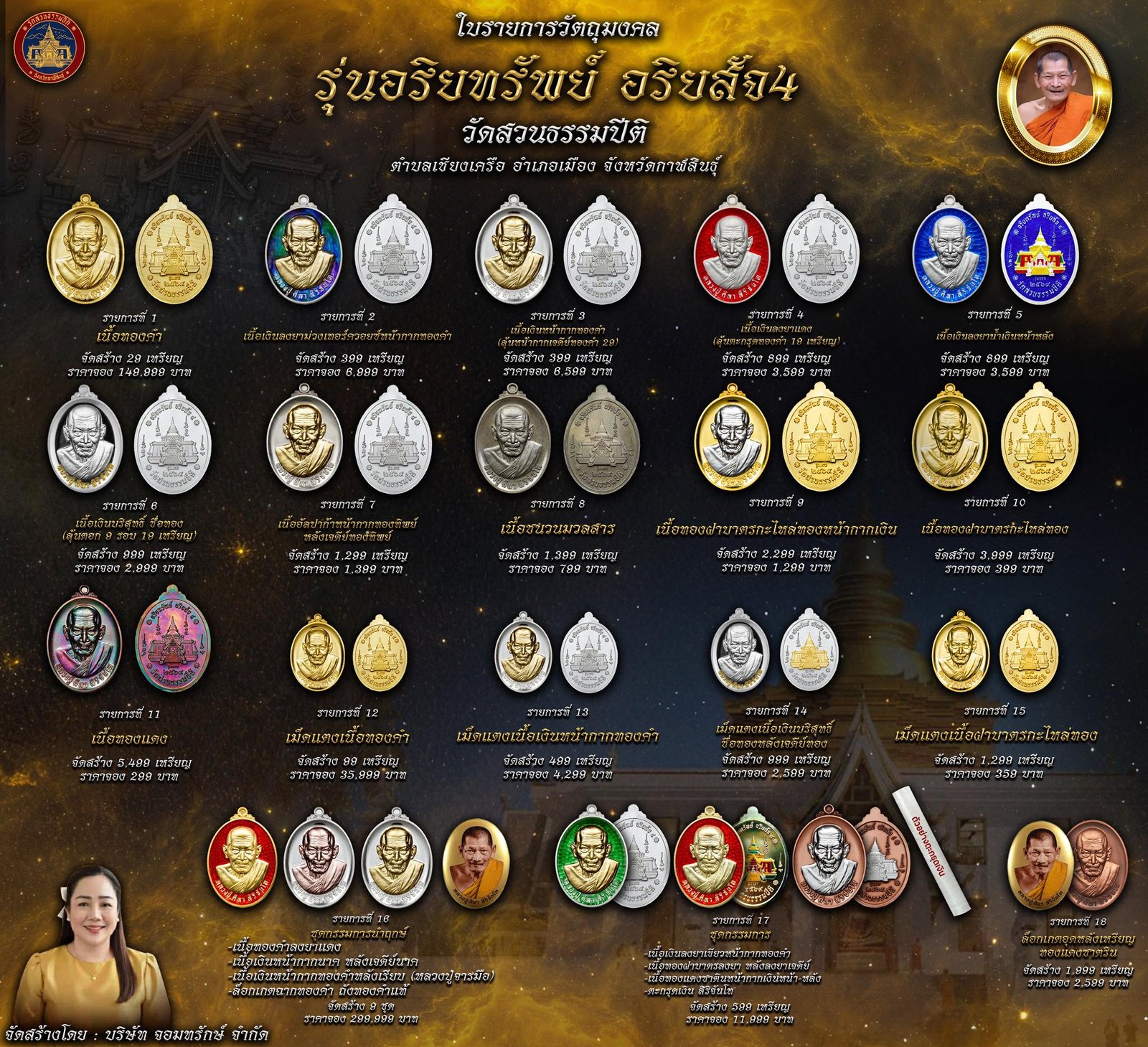 วัตถุมงคล รุ่น “อริยทรัพย์ อริยสัจ ๔”