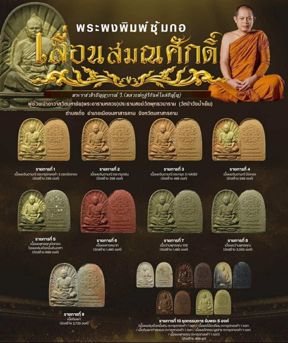 ในการนี้ ได้จัดให้มีวัตถุมงคลที่ระลึกอายุวัฒนมงคล ๔๗ ปี พระราชวชิรปัญญาภรณ์ วิ. (สุริยันต์ โฆสปญฺโญ) ผู้ช่วยเจ้าอาวาสวัดมหาชัย พระอารามหลวง ประธานสงฆ์วัดพุทธวนาราม (วัดป่าวังน้ำเย็น)